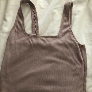 Mauve ribbed crop top